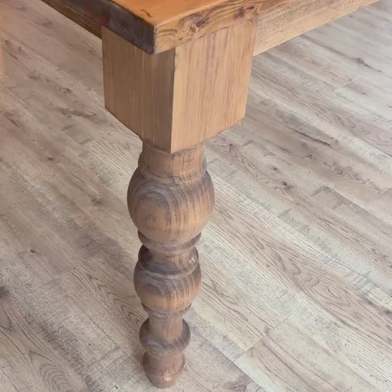 Customizable Table, Modern Farmhouse Table, Handmade Wood Table, Large Dining Table, Chunky Leg Table, 10-Foot, 11-Foot, 12-Foot - All Sizes