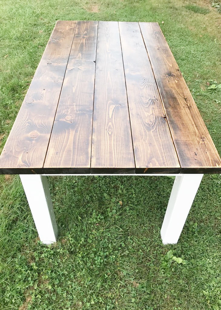 Rustic Farm Table, Farmhouse Table, Farm Table with White Base, Dark Farm Table, Large Farmhouse Table, Dining Room Table, Kitchen Table