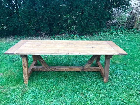 Restoration Table, Farmhouse Table, Farm Table, Large Rustic Table, Long Farm Table, Wooden Table, Distressed Table, Barn Table