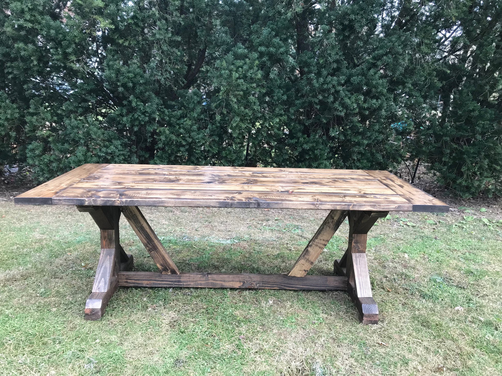 Custom Farmhouse Table, Rustic Farm Table, Harvest Table, Long Farm Table, Large Farm Table, Pedestal Table - All Sizes and Stains