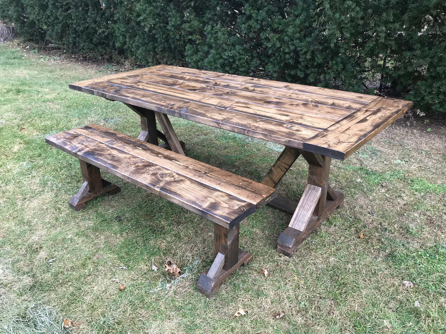 Custom Farmhouse Table, Rustic Farm Table, Harvest Table, Long Farm Table, Large Farm Table, Pedestal Table - All Sizes and Stains