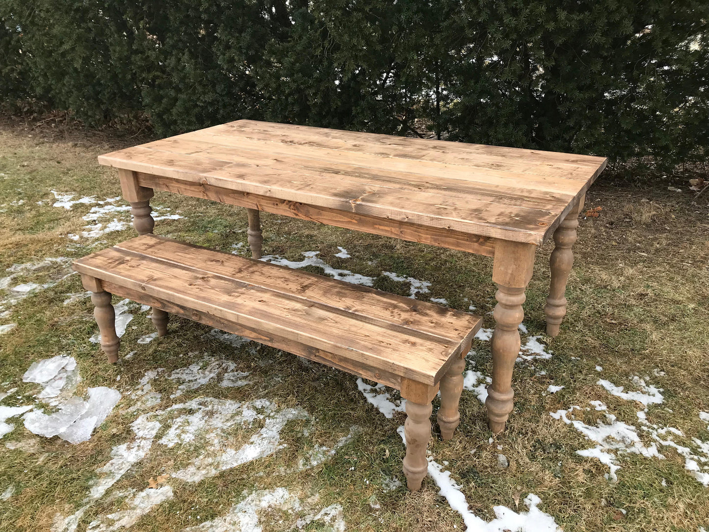 Farm Table with Custom Legs, Spindle Farm Legs, Farmhouse Table, Farm Table, Rustic Table, Natural Wood Table, Modern Dining Room Table