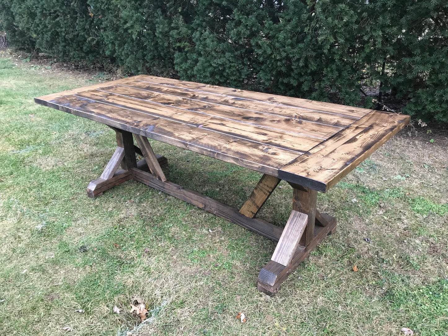 Custom Farmhouse Table, Rustic Farm Table, Harvest Table, Long Farm Table, Large Farm Table, Pedestal Table - All Sizes and Stains