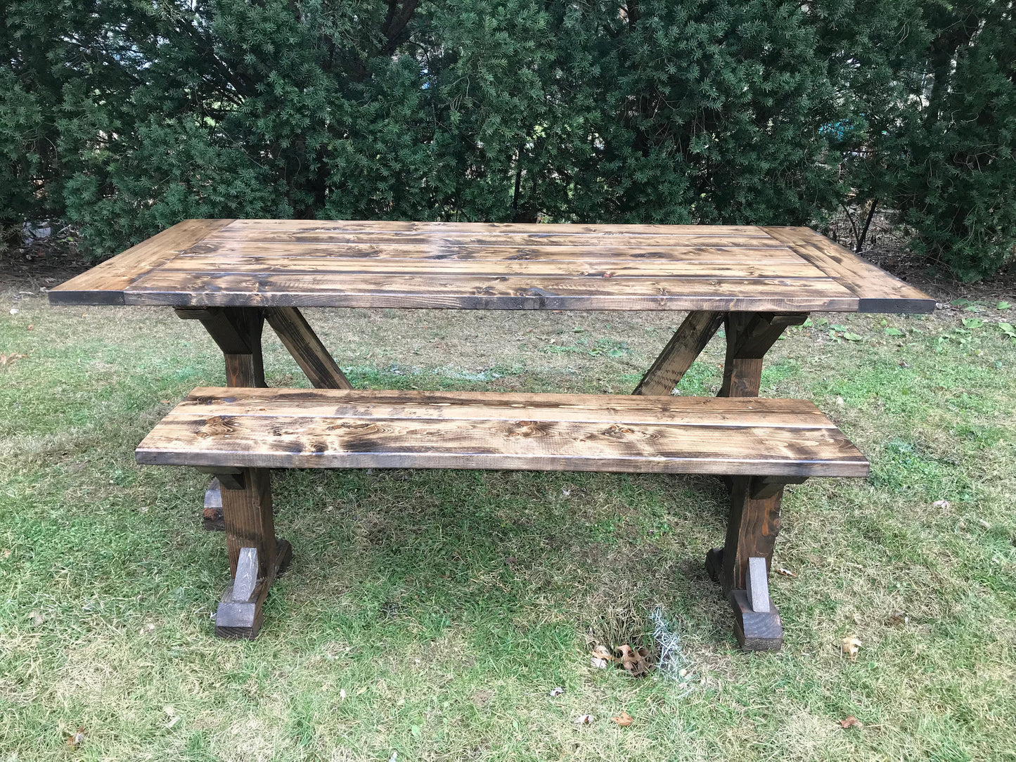 Custom Farmhouse Table, Rustic Farm Table, Harvest Table, Long Farm Table, Large Farm Table, Pedestal Table - All Sizes and Stains