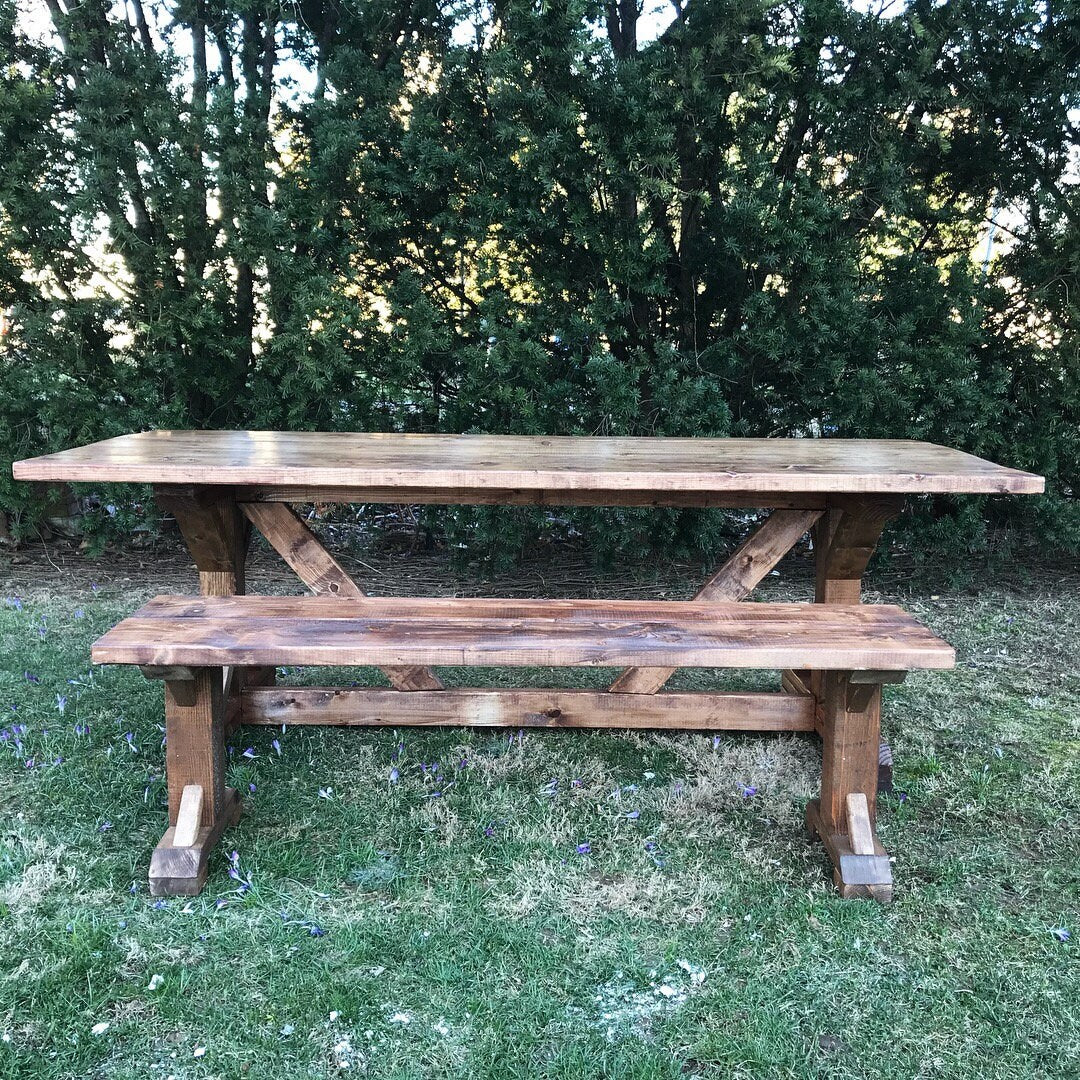 Custom Farm Table, Farmhouse Dining Room Table, Wood Kitchen Table, English Chestnut Table, Rustic Wooden Table - All Sizes and Stains