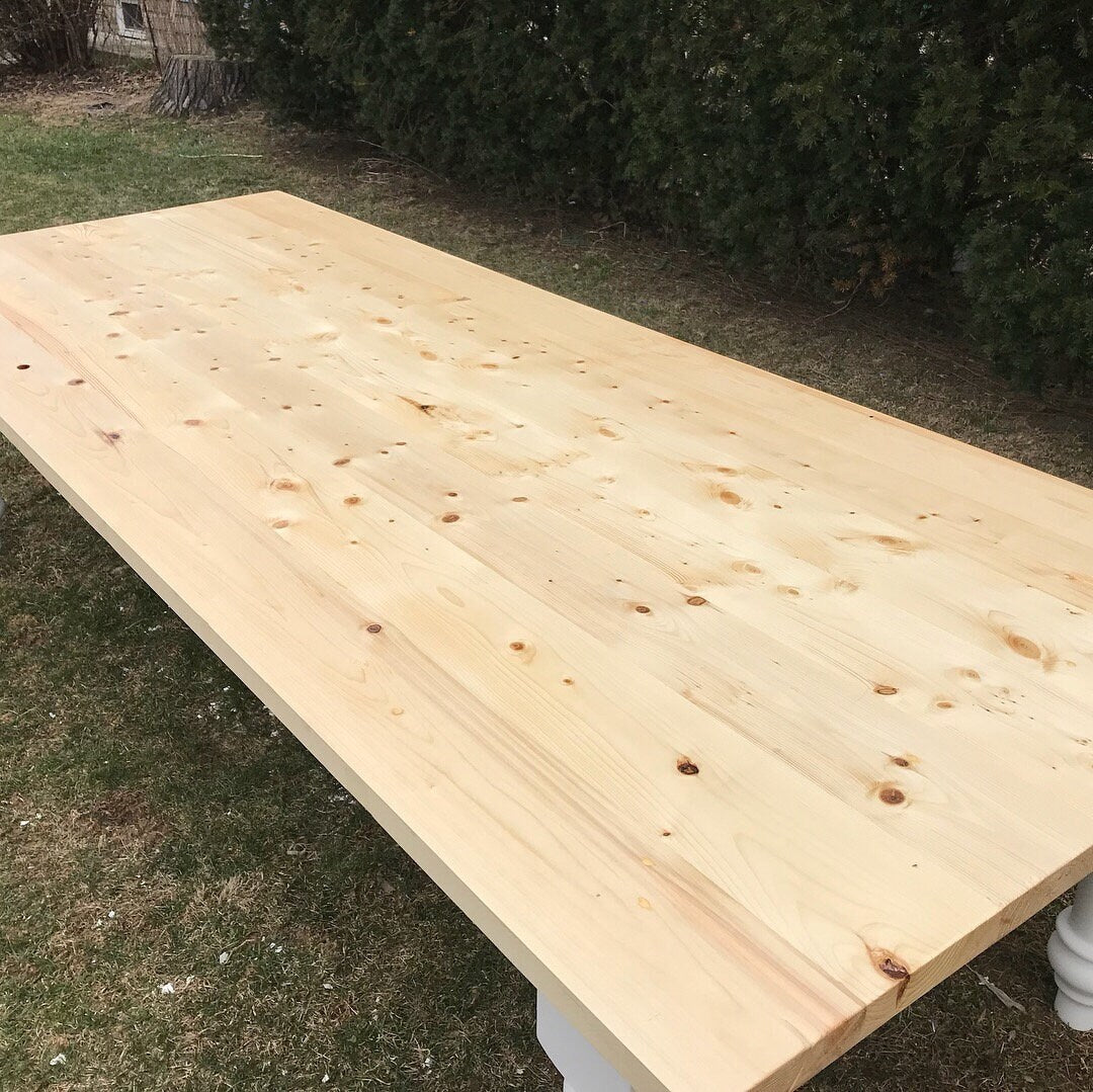 Large Farmhouse Table, Chunky Farm Table, Rustic Farm Table with Turned Leg, Rustic Wood Table, Farmhouse Dining Table, Rustic Barn Table