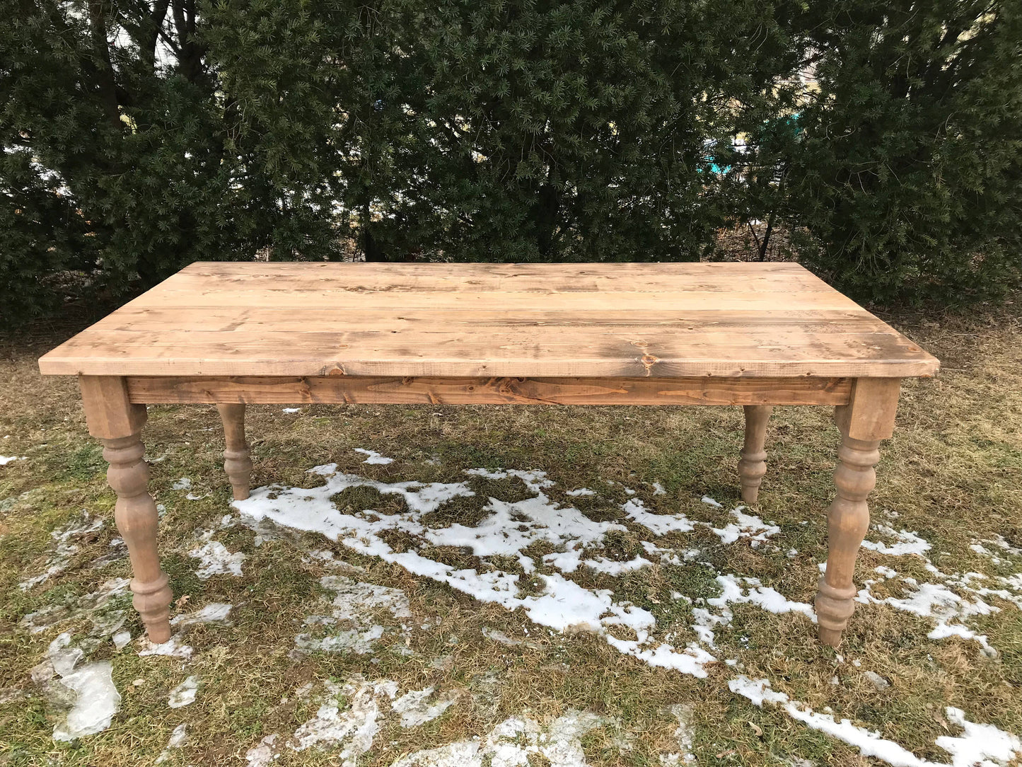 Farm Table with Custom Legs, Spindle Farm Legs, Farmhouse Table, Farm Table, Rustic Table, Natural Wood Table, Modern Dining Room Table