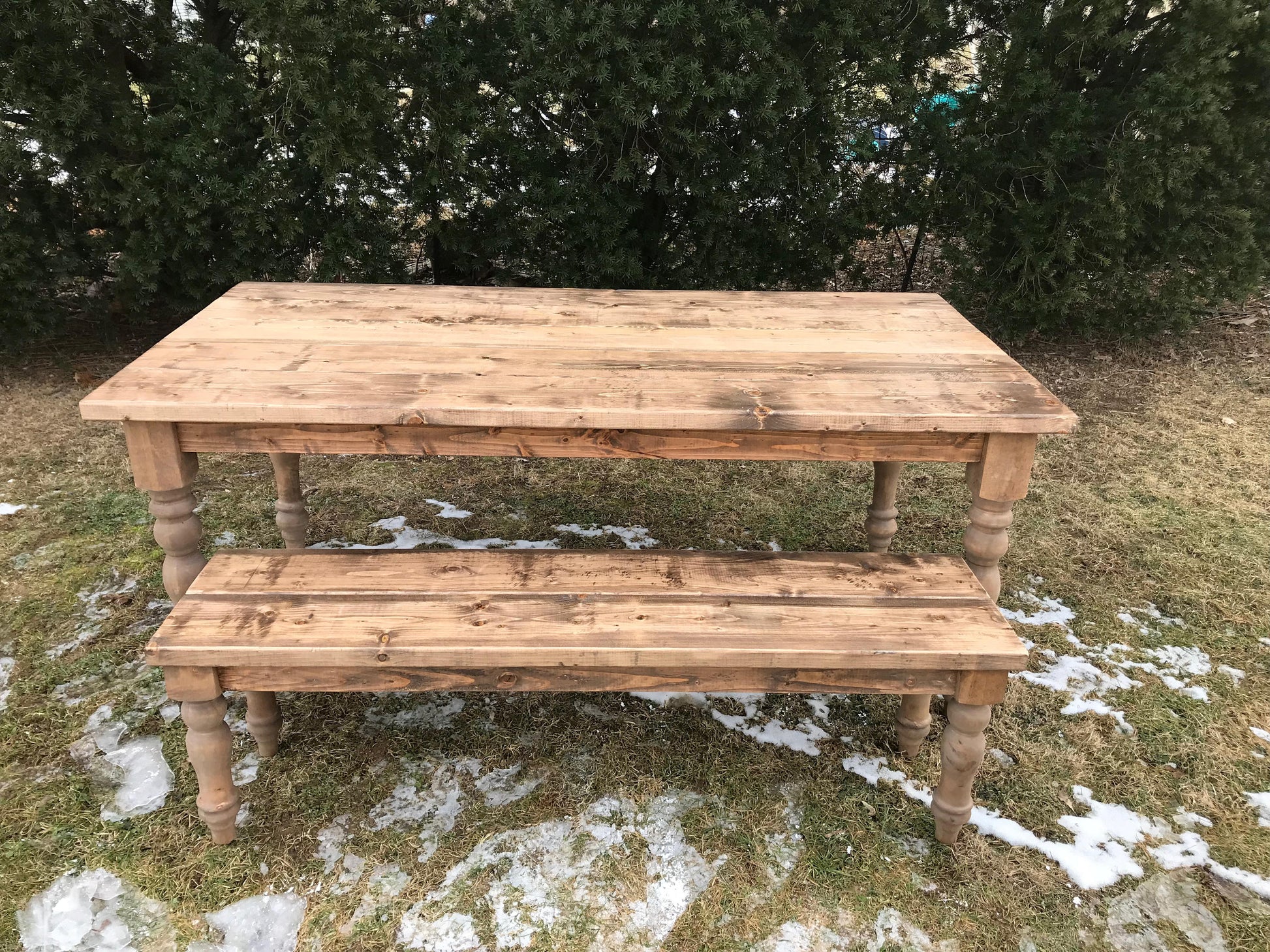 Farm Table with Custom Legs, Spindle Farm Legs, Farmhouse Table, Farm Table, Rustic Table, Natural Wood Table, Modern Dining Room Table