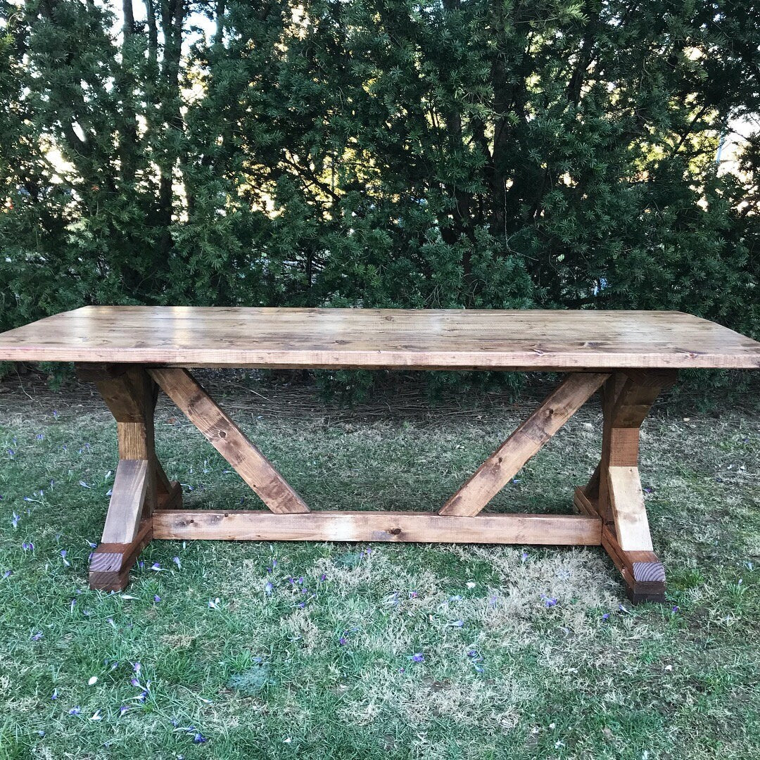 Custom Farm Table, Farmhouse Dining Room Table, Wood Kitchen Table, English Chestnut Table, Rustic Wooden Table - All Sizes and Stains