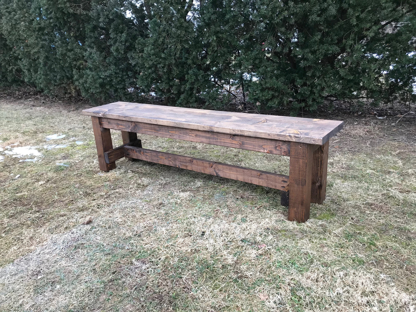 Farmhouse Style Bench, Farm Table Bench, Rustic Bench, Wooden Bench, Kitchen Bench, Custom Bench - All Sizes and Stains