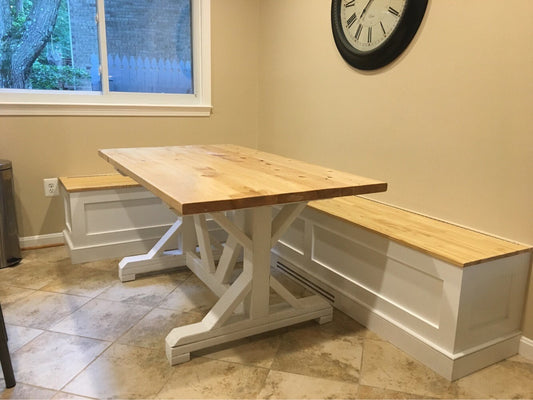 Rustic Modern Farm Table, Farmhouse Table, Trestle Table, White Chic Farm Table, Kitchen Table, Dining Table, Wooden Table, Custom Table