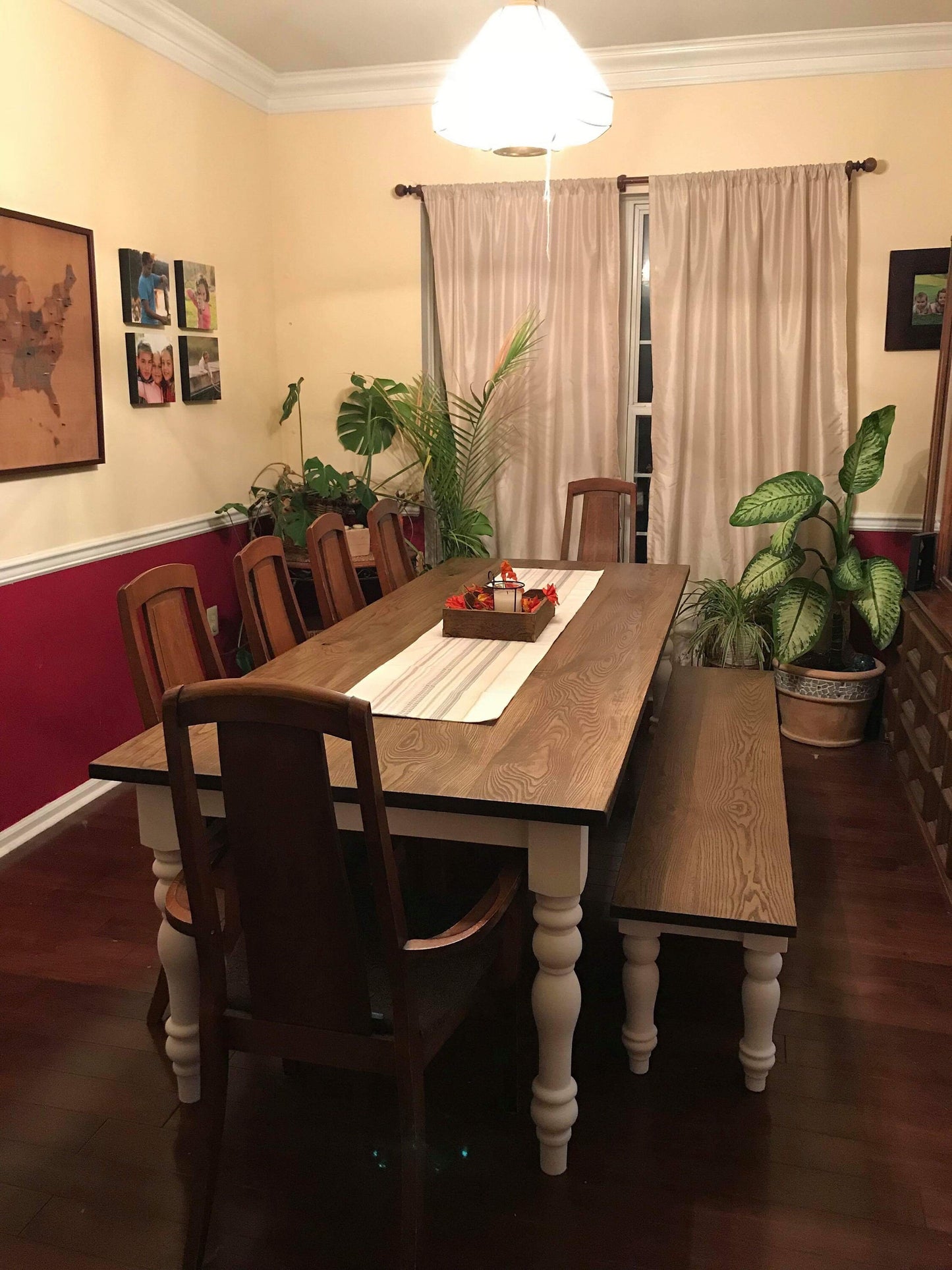 ASH Farmhouse Table, Rustic Farm Table, Hardwood Table, Ash Farm Table, Custom Farmhouse Table, Dining Table - All Sizes + Stains