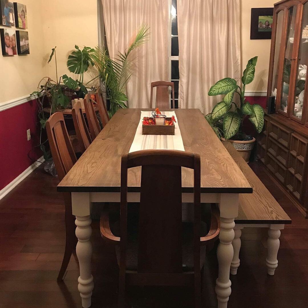 ASH Farmhouse Table, Rustic Farm Table, Hardwood Table, Ash Farm Table, Custom Farmhouse Table, Dining Table - All Sizes + Stains