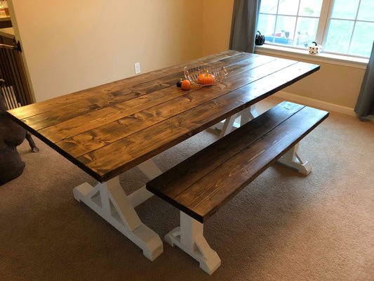 Custom Farmhouse Table, Rustic Wood Table, Large Farm Table, Long Farmhouse Dining Table, Farm Kitchen, Modern Farm Table - All Sizes!