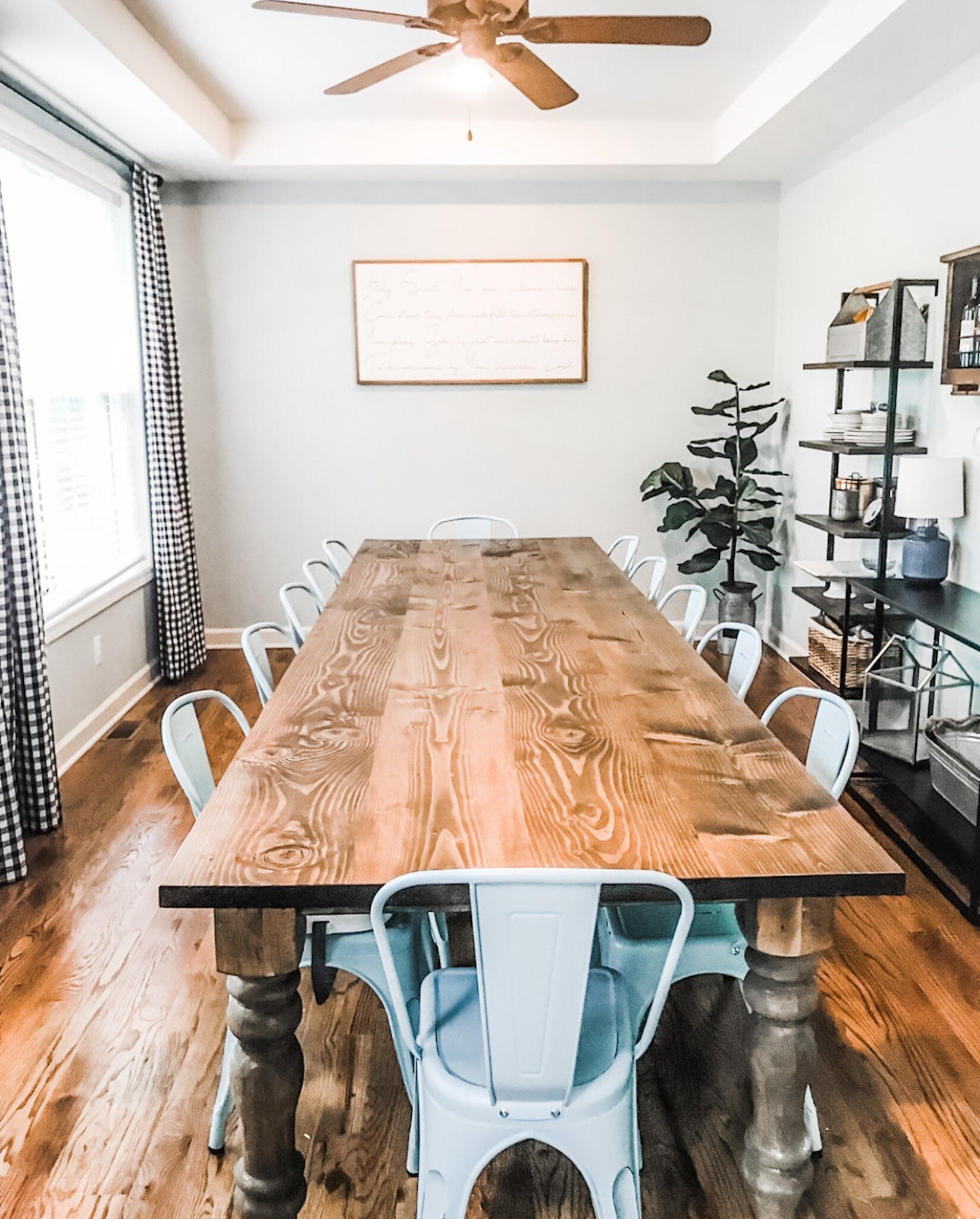 Large Farmhouse Table, Rustic Farm Table, Farmhouse Dining Table, Farm Kitchen Table, Custom Turned Leg Table, Spindle Leg Table - All Sizes