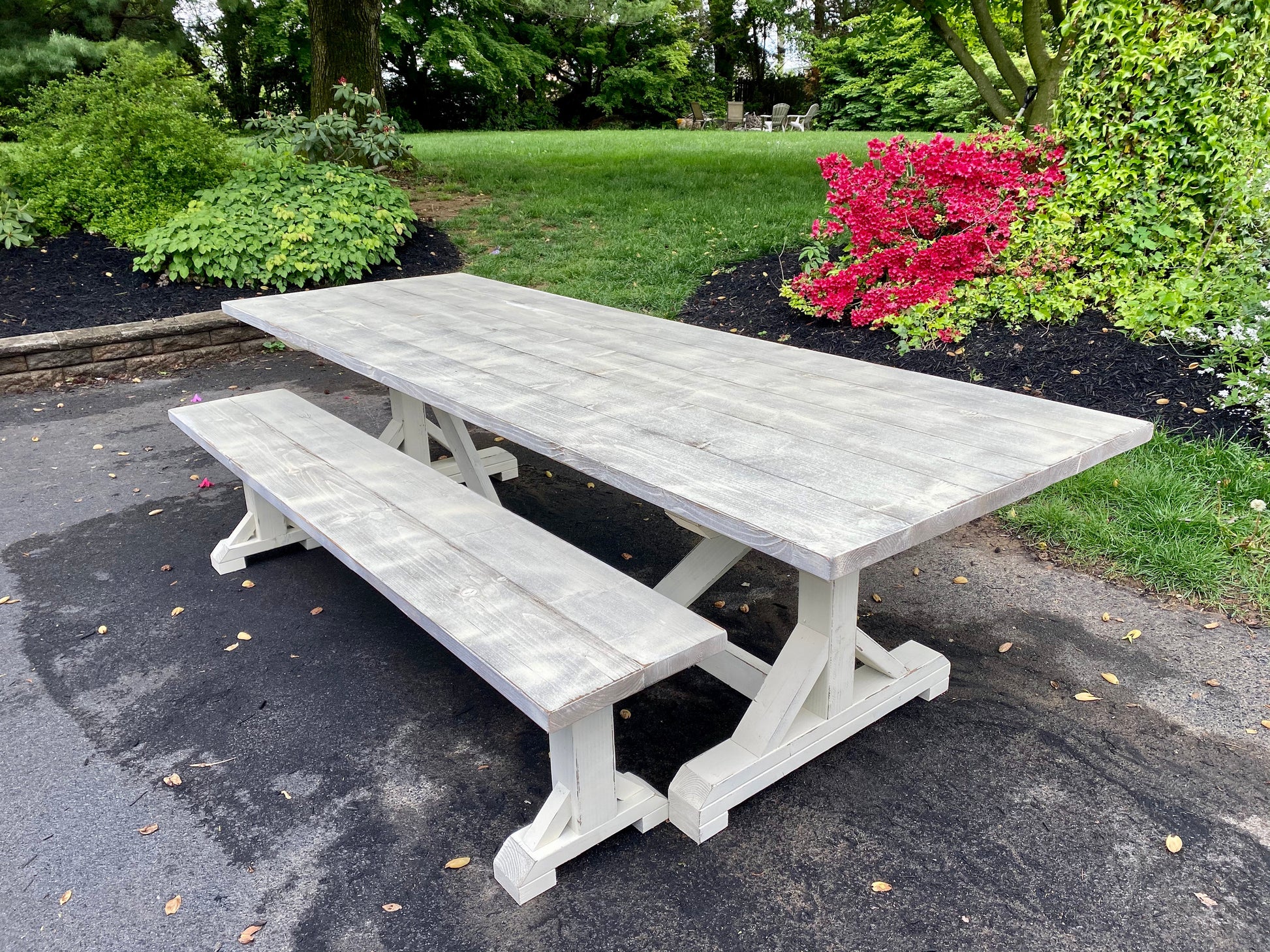 Whitewash Farmhouse Table, Shabby Chic Table, Distressed Farmhouse Table, Antique White Farm Table, Rustic Farm Table - All Sizes and Stains