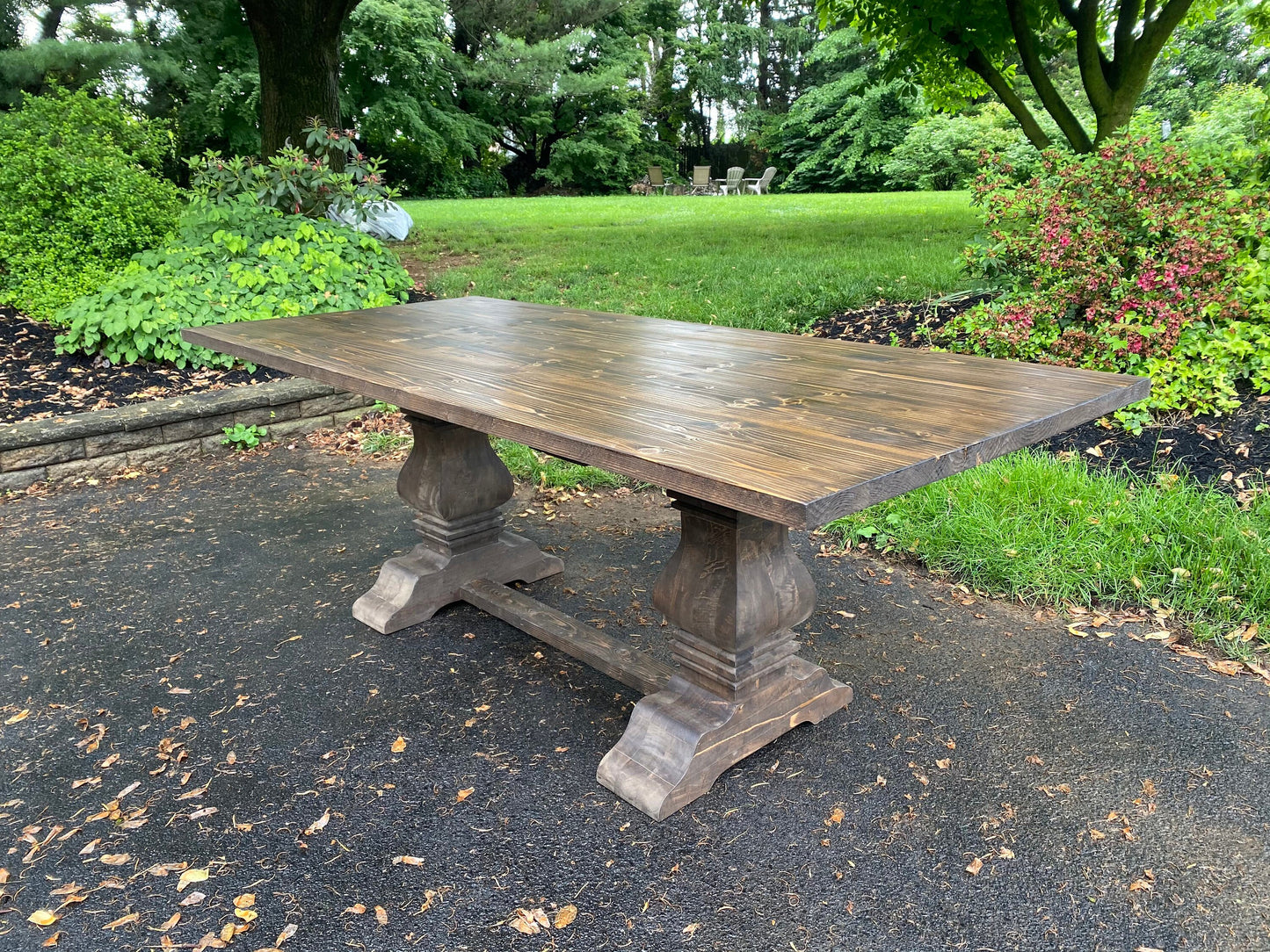 Trestle Farmhouse Table, Rustic Farm Table, Farmhouse Dining Table, Belluga Farmhouse Table, Natural Wood Table, Pedestal Table - All Sizes!