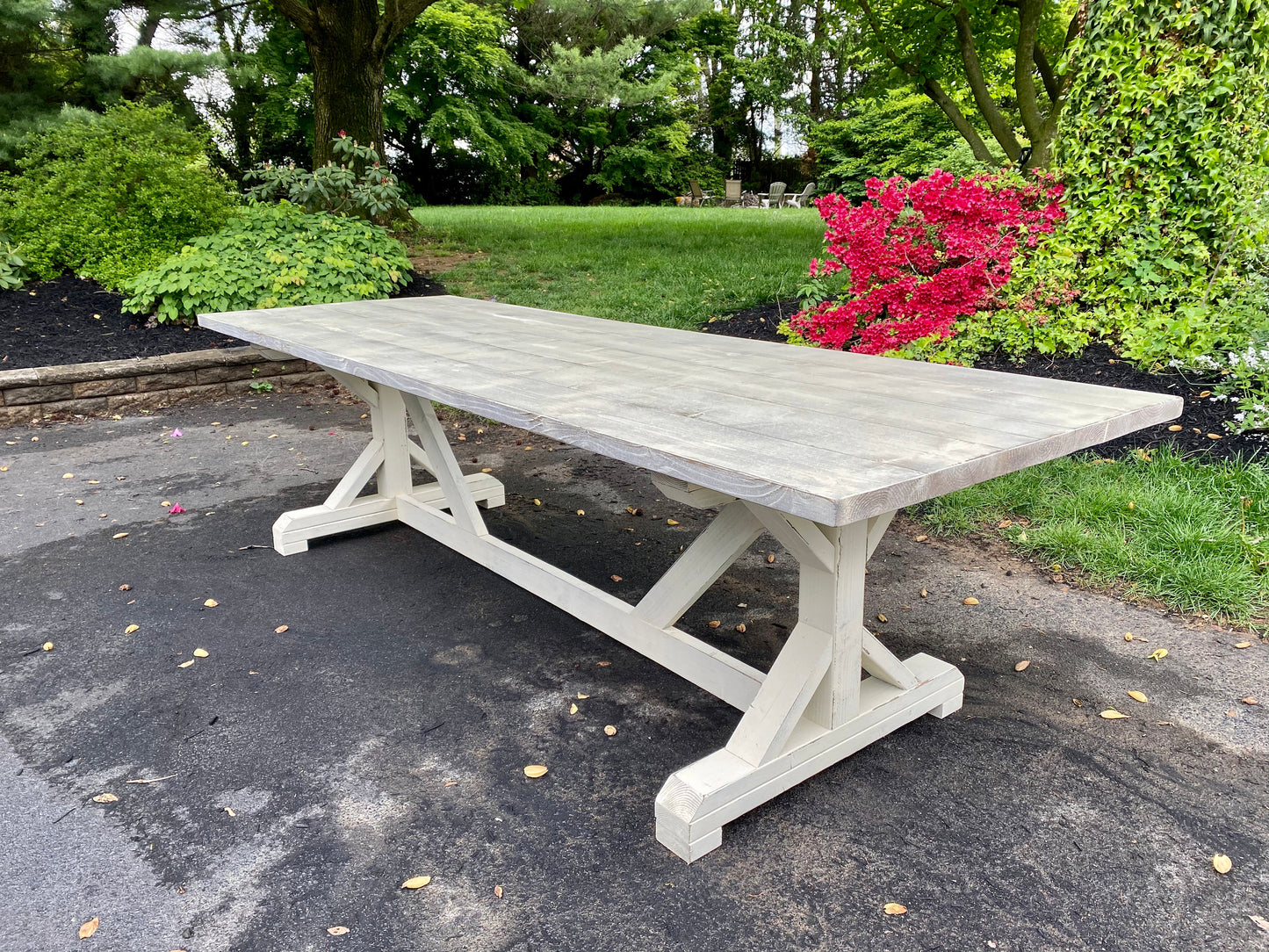 Whitewash Farmhouse Table, Shabby Chic Table, Distressed Farmhouse Table, Antique White Farm Table, Rustic Farm Table - All Sizes and Stains