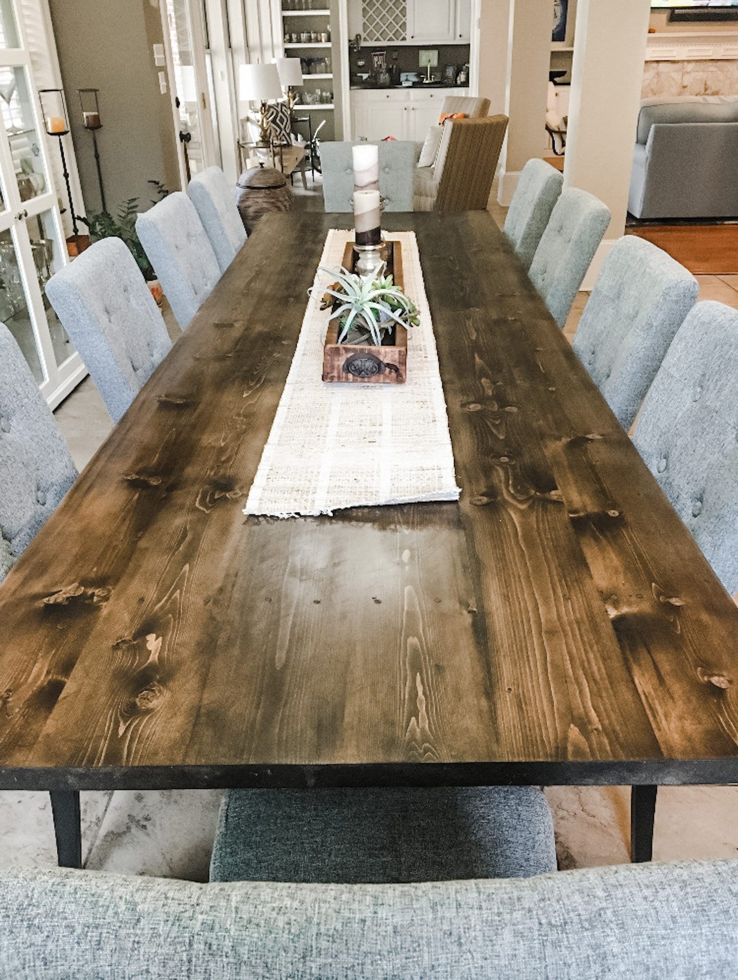 Long Farmhouse Table, Large Farmhouse Table, Rustic Kitchen Table, Wood Dining Table, 12-Foot, 13-Foot, 14-Foot Table- All Sizes & Stains