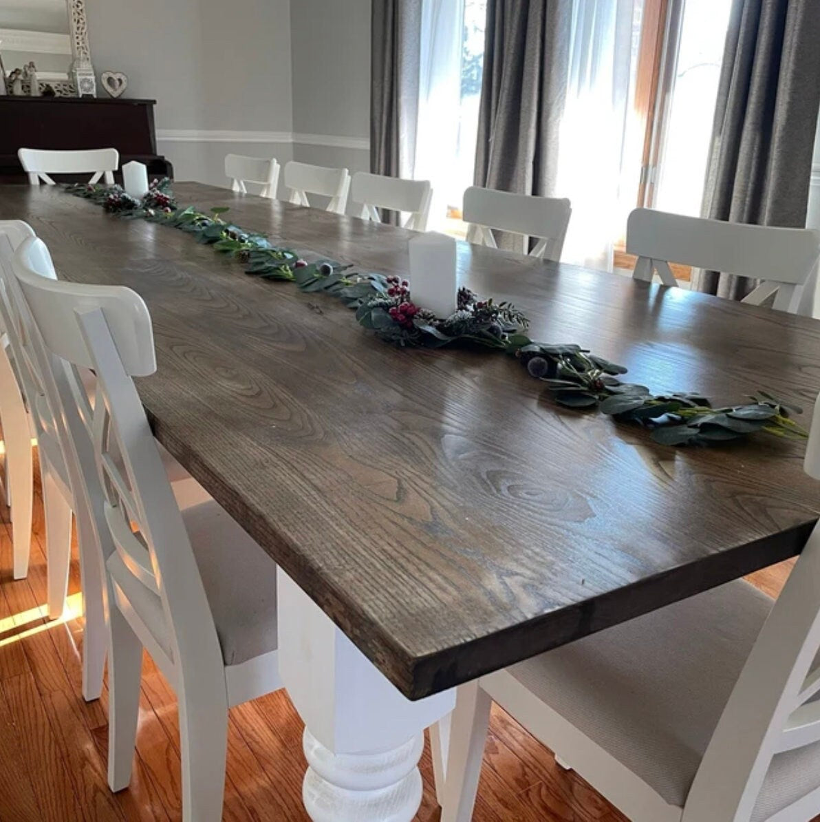 Hardwood Ash Farmhouse Table, Rustic Farm Table, Hardwood Table, Ash Farm Table, Custom Farmhouse Table, Dining Table - All Sizes + Stains