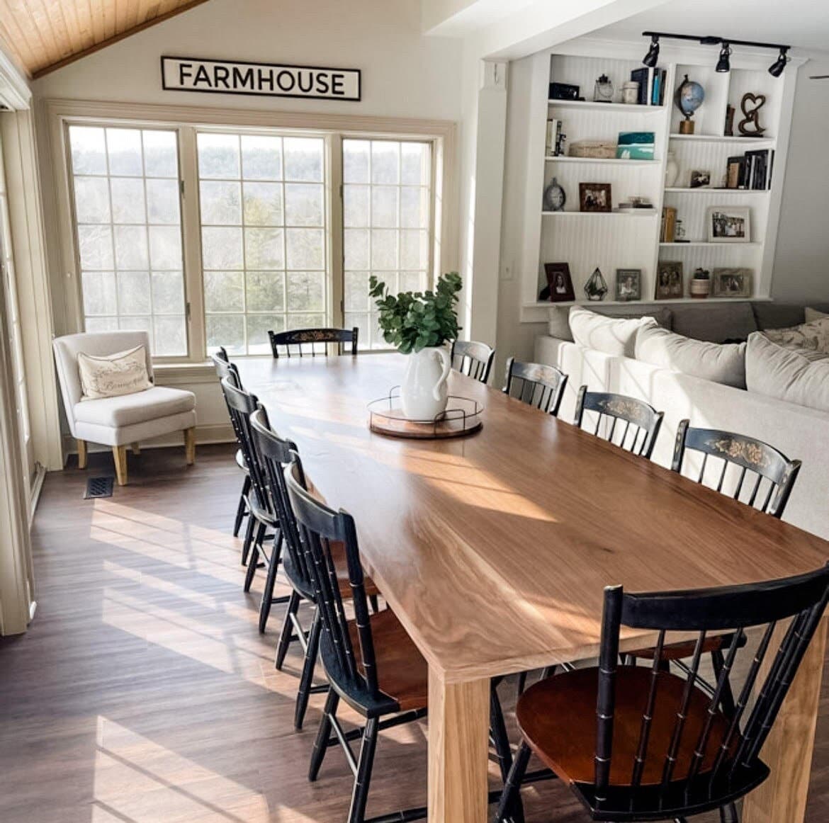 Walnut Farmhouse Dining Table, Large Black Walnut Farmhouse Table, Walnut Table, Black Walnut Table, Hardwood Kitchen Table - All Sizes!