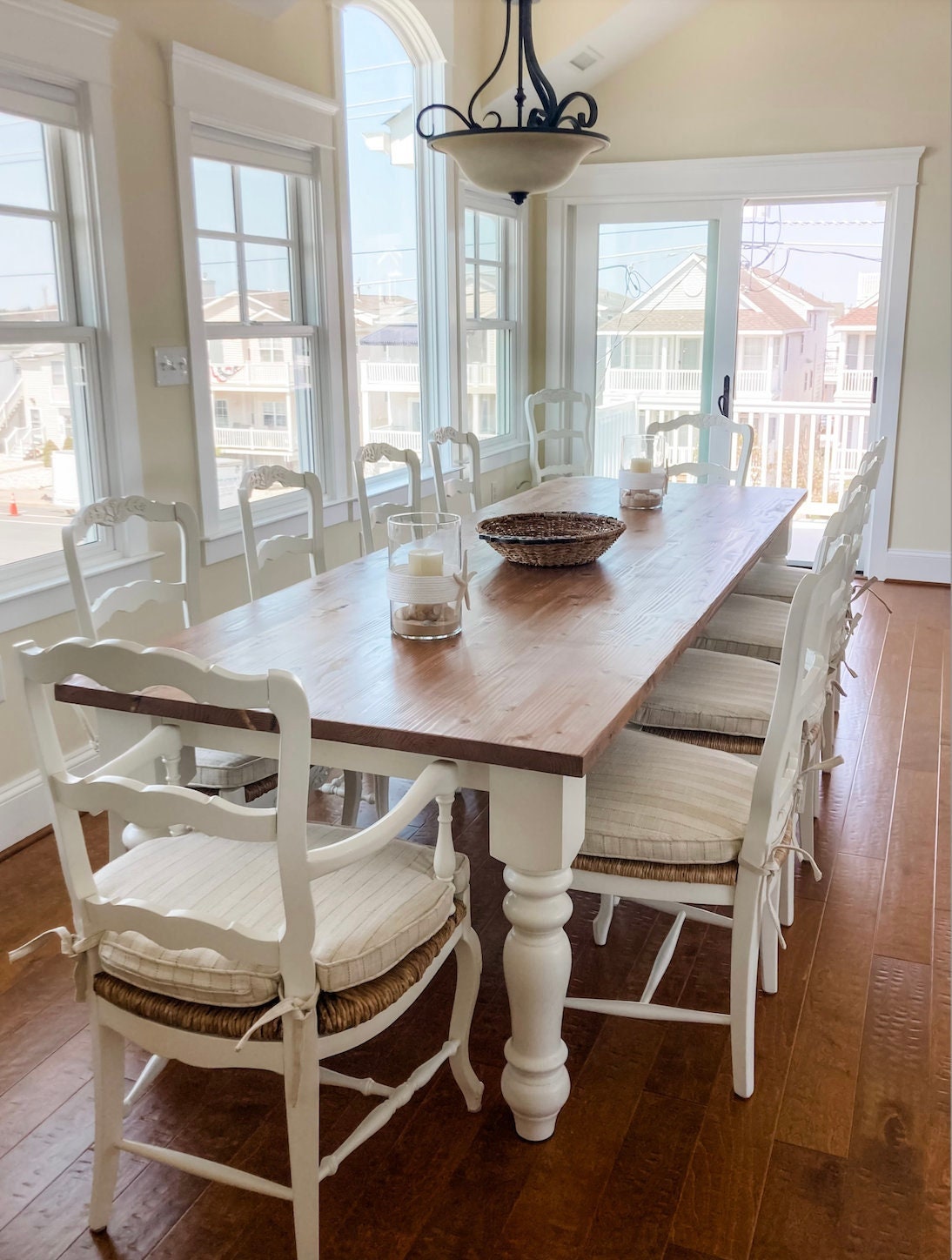 Beach House Farmhouse Table, Custom Long Farm Table, Custom Wood Table, Large Farmhouse Table, Barn Table, Cottage Farmhouse Table