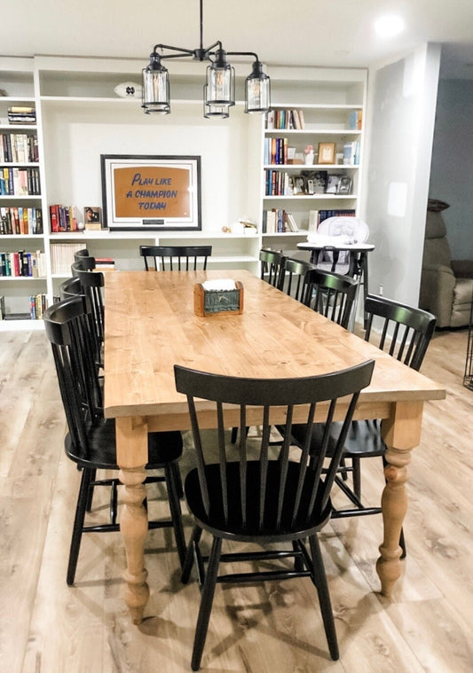 Custom Natural Wood Table, Farmhouse Table, Long Farm Table, Large Rustic Farmhouse Table, Kitchen Table, Barn Table, Modern Farmhouse Table