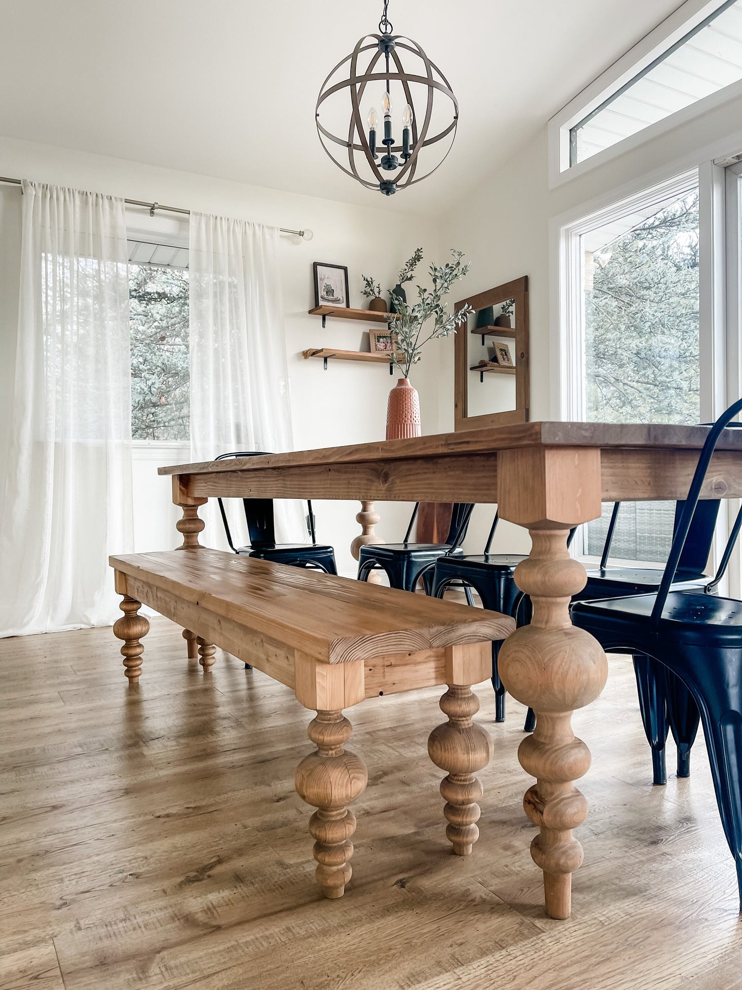 Modern Farmhouse Bench, Farmhouse Bench, Chunky Modern Bench, Dining Room Bench, Natural Wood Bench, Rustic Wood Bench, Custom Wood Bench