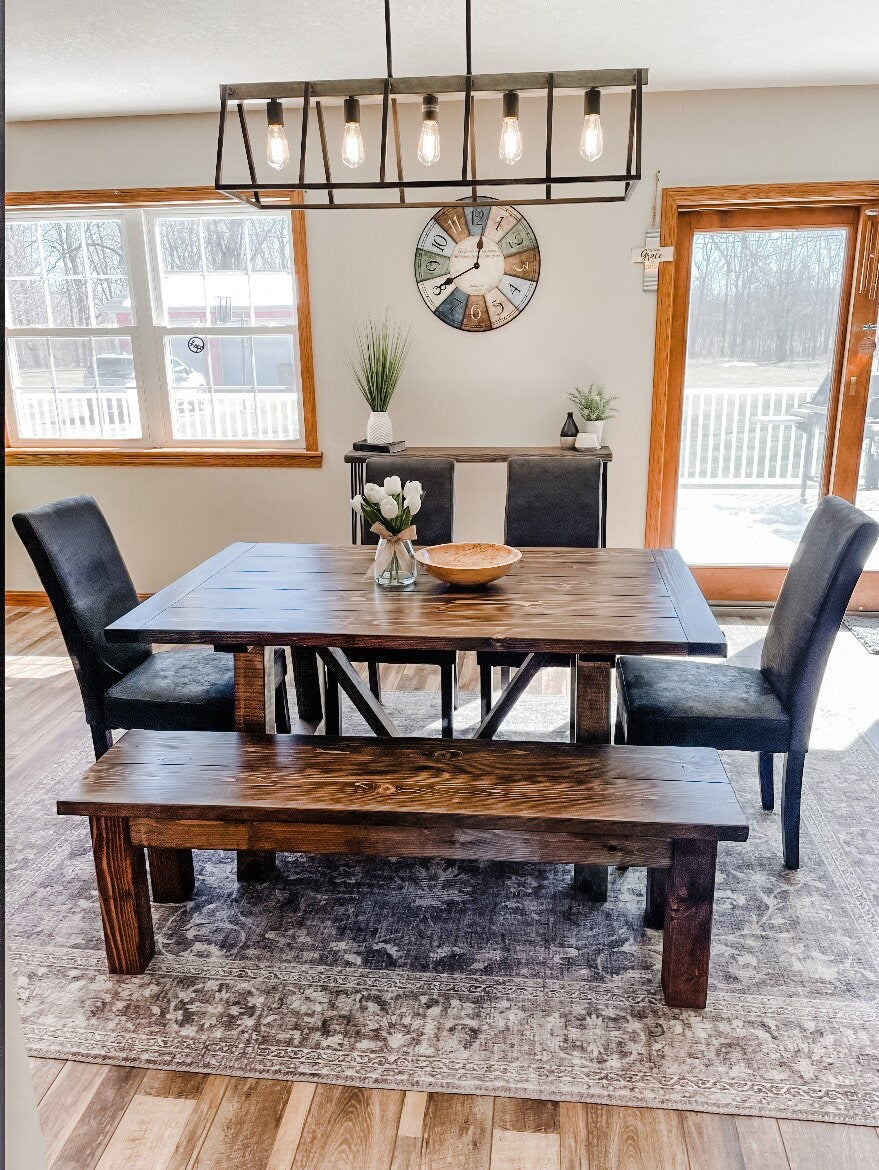 Custom Farm Table, Large Farmhouse Table, Farmhouse Table, Dining Room Table, Restoration Farm Table, Kitchen Table, Natural Wood Table