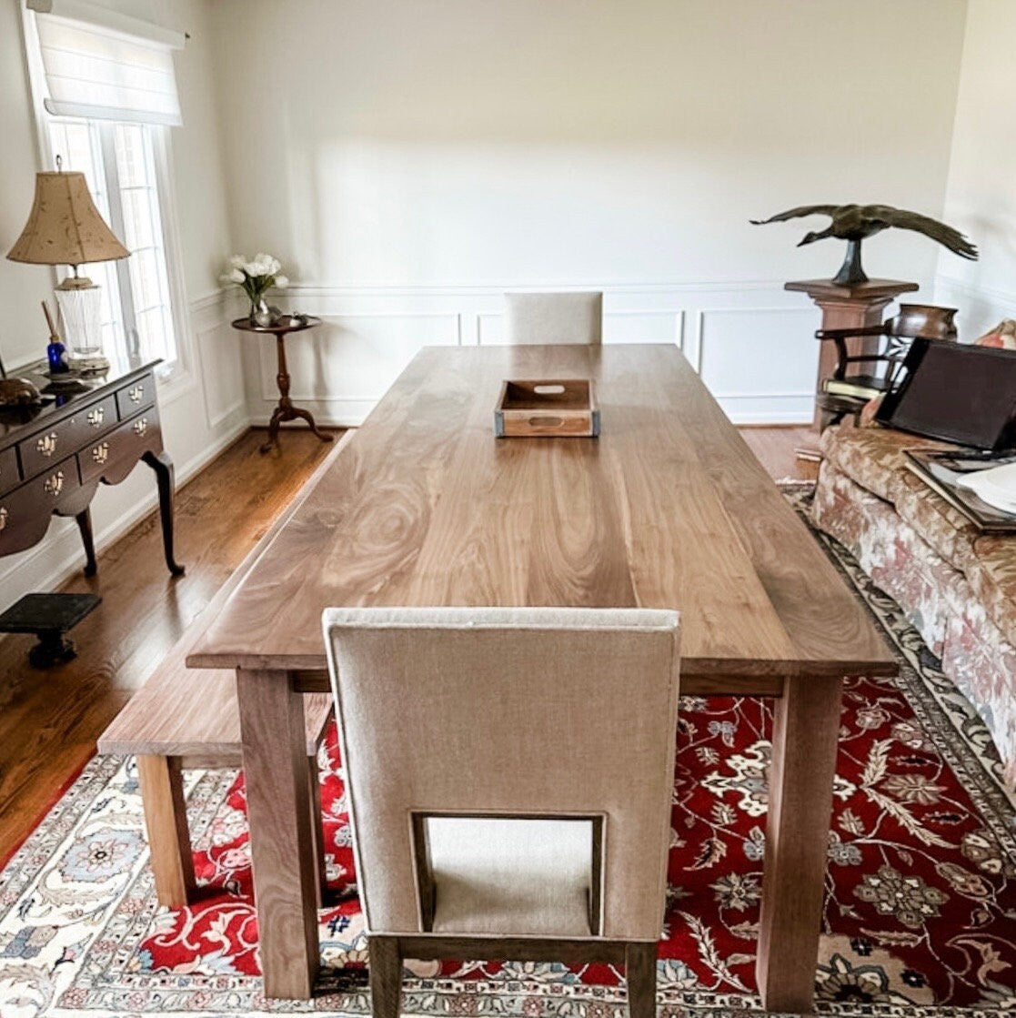 Custom Walnut Table, Black Walnut Dining Table, Large Walnut Farmhouse Table, Black Walnut Table, Hardwood Dining Room Table - All Sizes!