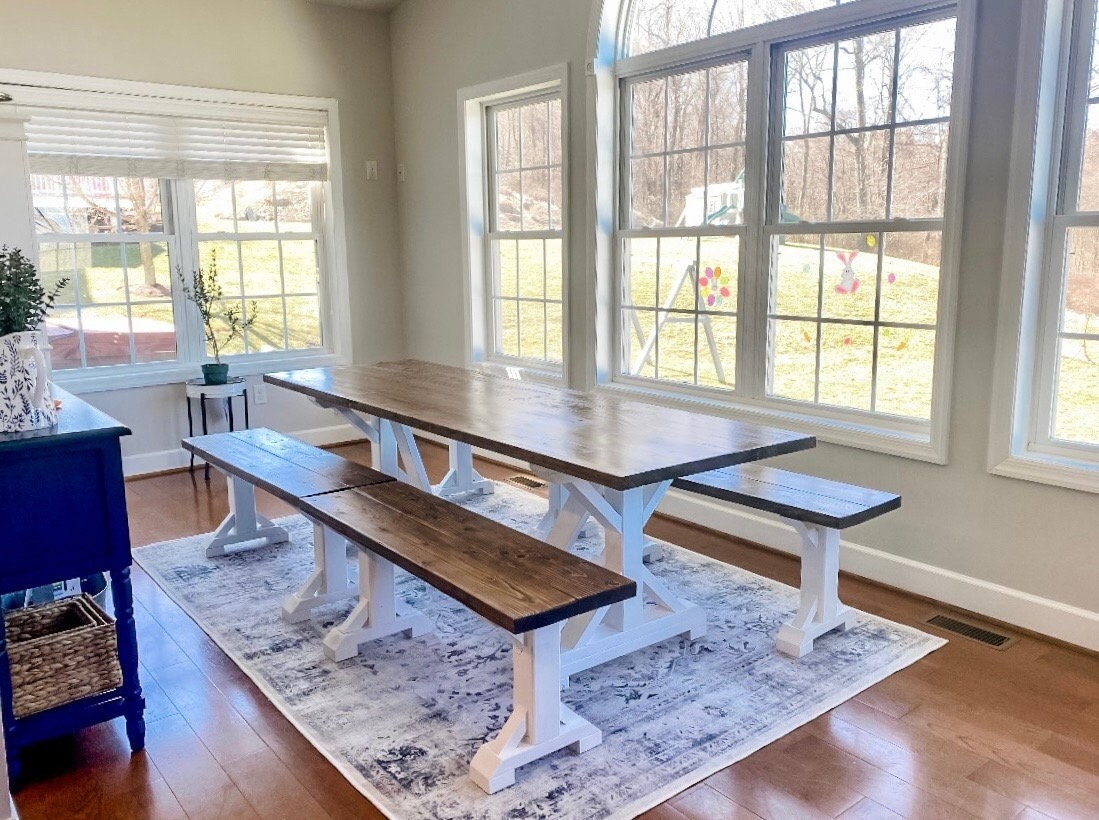 Large Farmhouse Table, Rustic Farm Table, Farmhouse Dining Table, Rustic Modern Table, Natural Wood Table, Custom Rustic Kitchen Table