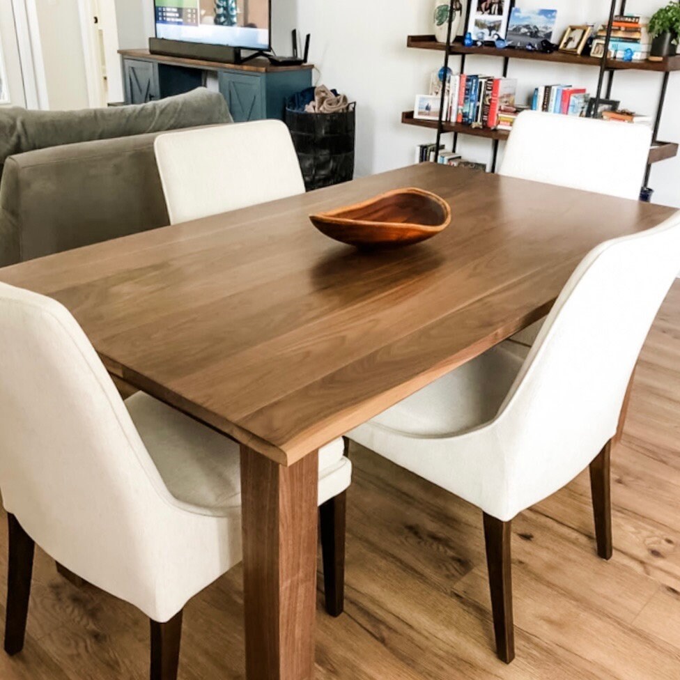 Black Walnut Dining Table, Custom Walnut Farmhouse Table, Solid Natural Walnut Table, Black Walnut Table, Hardwood Kitchen Table - All Sizes