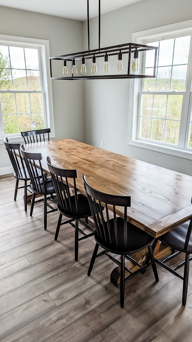 Large Farmhouse Table, Custom Farm Table, Farmhouse Dining Table, Rustic Modern Table, Natural Wood Table, Real Wood Table - All Sizes