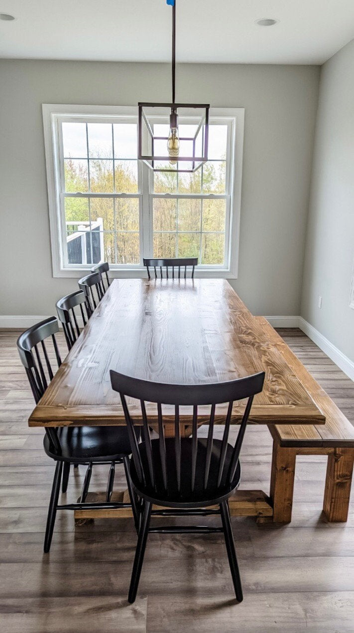 Large Farmhouse Table, Custom Farm Table, Farmhouse Dining Table, Rustic Modern Table, Natural Wood Table, Real Wood Table - All Sizes