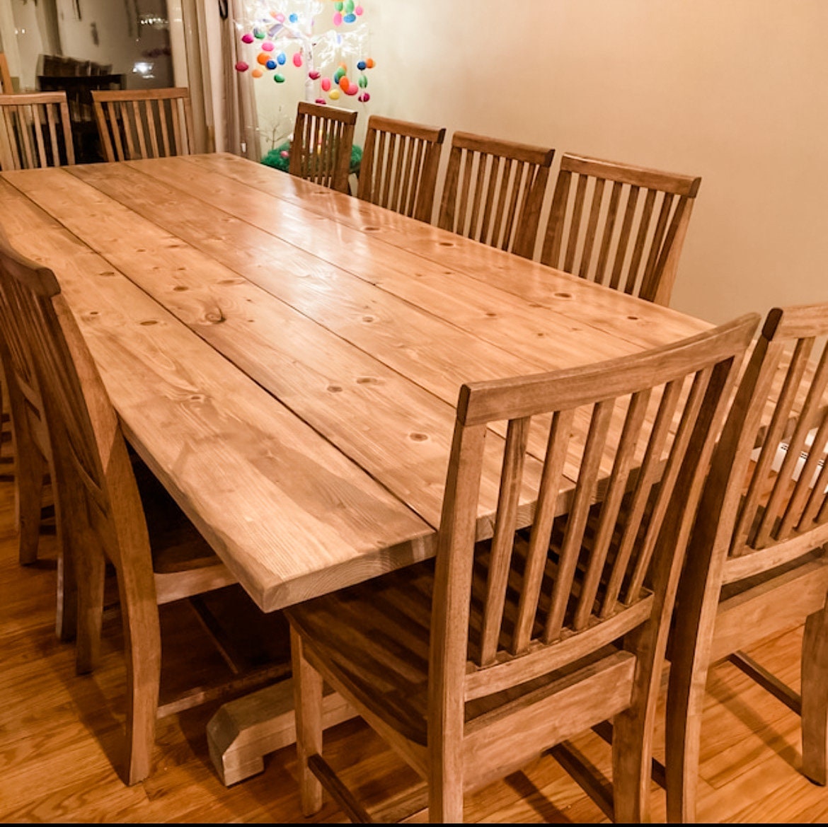 Large Custom Farmhouse Table, Rustic Farm Table, Farmhouse Dining Table, Rustic Table, Natural Wood Table, Kitchen Table - All Sizes!